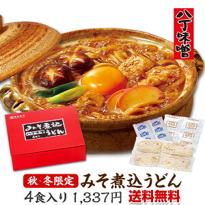 【公式】【冬季限定 人気商品】4食入(生めん)八丁味噌  みそ煮込うどん  送料無料 生めん みそ煮込み 名古屋 名物 冬 名古屋めし 寿がきや すがきや