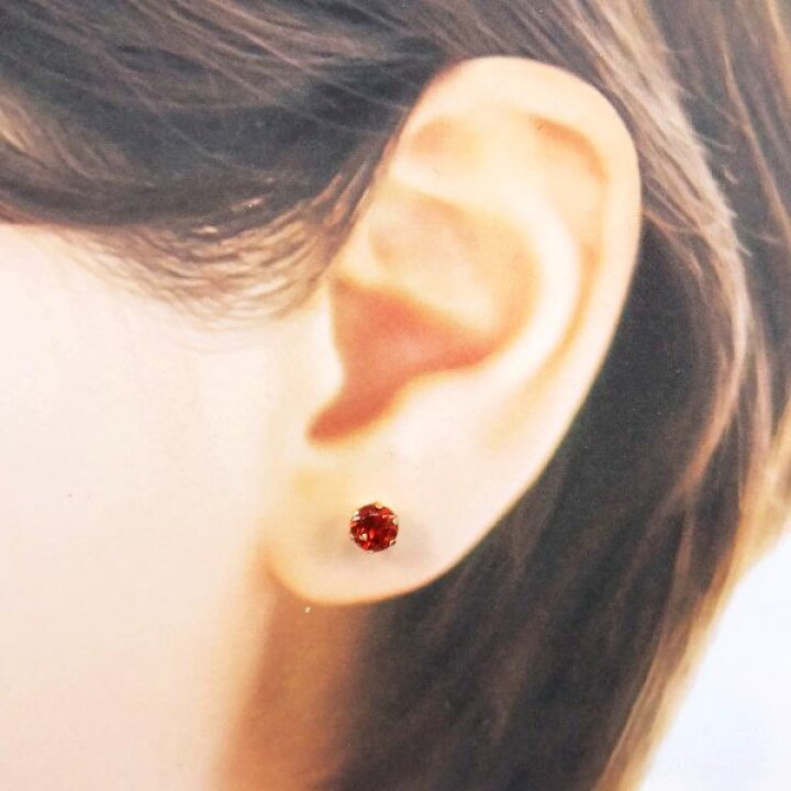 楽天市場】K10 オレゴンサンストーン ピアス 5mm ラウンド WG YG 
