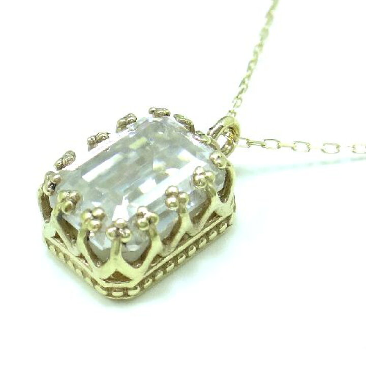 楽天市場】K10 モアサナイト オクタゴン 1.8ct クラウン ペンダント 