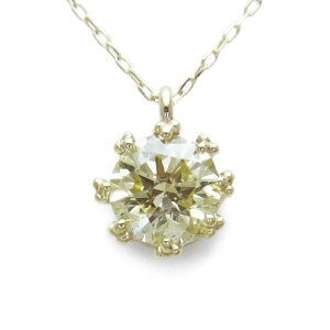 K10YG �ꗱ�_�C�������h 0.5cts TTLC �y���_���g �l�b�N���X 40cm �N���E�� ���� 4���a����