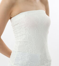 上品レースのベアトップロングインナー｜ベアトップ レース チューブトップ ドレスインナー ロング丈 谷間カバー 脇カバー