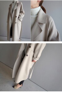 ロングコートレディースアウターコートロング丈ウールおしゃれシンプル大人2018秋冬新作S/M/L/XL【6733-gdb411c】【予約販売:10-15日】宅別