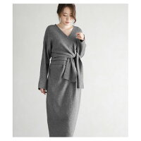 10/1810時〜24時間限定ニットワンピースカシュクールワンピースリボン長袖レディースマキシ丈ロング丈大人きれいめおしゃれ可愛いブラック2019秋冬新作フリー【lgww-ak0722】【予約販売:10月29日入荷予定順次発送】【送料無料】宅込