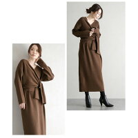 10/1810時〜24時間限定ニットワンピースカシュクールワンピースリボン長袖レディースマキシ丈ロング丈大人きれいめおしゃれ可愛いブラック2019秋冬新作フリー【lgww-ak0722】【予約販売:10月29日入荷予定順次発送】【送料無料】宅込