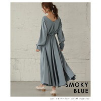 コンパクトサイズ対応ウエストギャザーフレアロングワンピースワンピースレディースVネックフレアマキシ丈ロング丈ワンピ大人ブラックホワイトメール便2020秋冬新作C/M/L【lgww-at3680】【予約販売:10月8日入荷予定順次発送】【送料無料】メ込