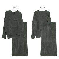 ケーブルニットセットアップニットセットアップレディースニットセーター長袖タイトスカートきれいめ大人仕事オフィス通勤ケーブル編みトップス上下セット2020秋冬新作M/L【lgww-at2886】【予約販売:11月17日入荷予定順次発送】【送料無料】宅込