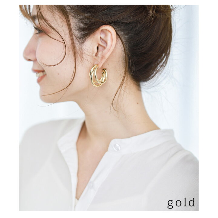 楽天市場 3連 フープピアス ピアス リングピアス アクセサリー レディース リング 3連リング ゴールド シルバー 大ぶり カーブ カジュアル 大きめ 大人 シンプル おしゃれ 可愛い メール便 21春夏新作 Ali 9377 即納 予約 15 日 メ別2 Sugar Bisket