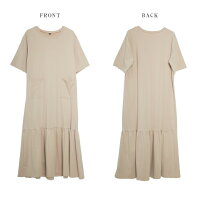 Tシャツロングワンピースワンピースレディース半袖五分袖マキシ丈裾フレアポケットギャザー切替楽ちんゆったり部屋着ルームウエア可愛いブラックメール便2021春夏新作M/L【lgww-at4537】【予約販売:5月27日入荷予定順次発送】【送料無料】メ込