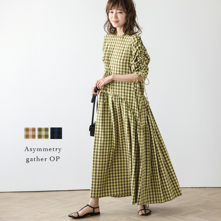 楽天市場】【半額クーポン対象】ワンピース チェック柄 ロング丈  