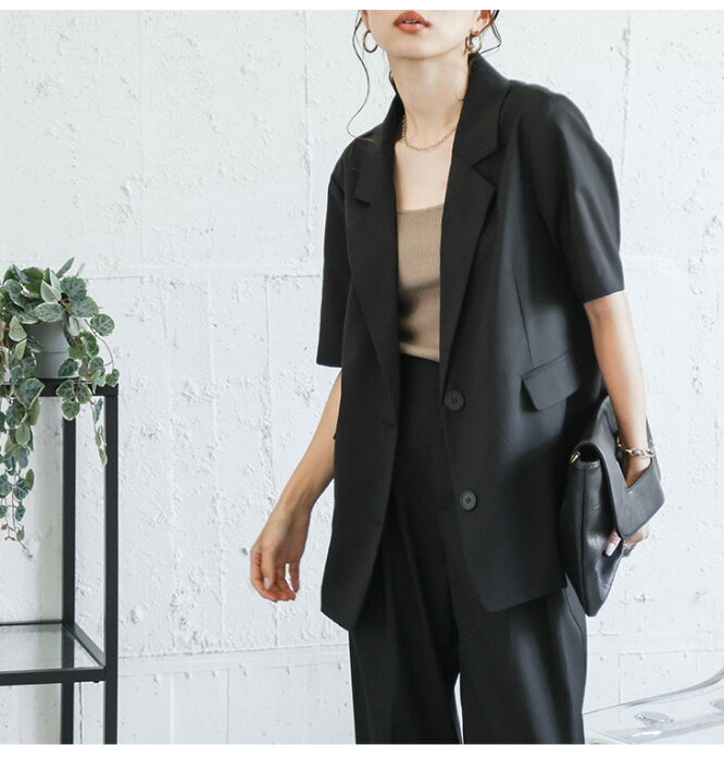 楽天市場】【半額クーポン対象】半袖 ジャケット テーラードカラー  