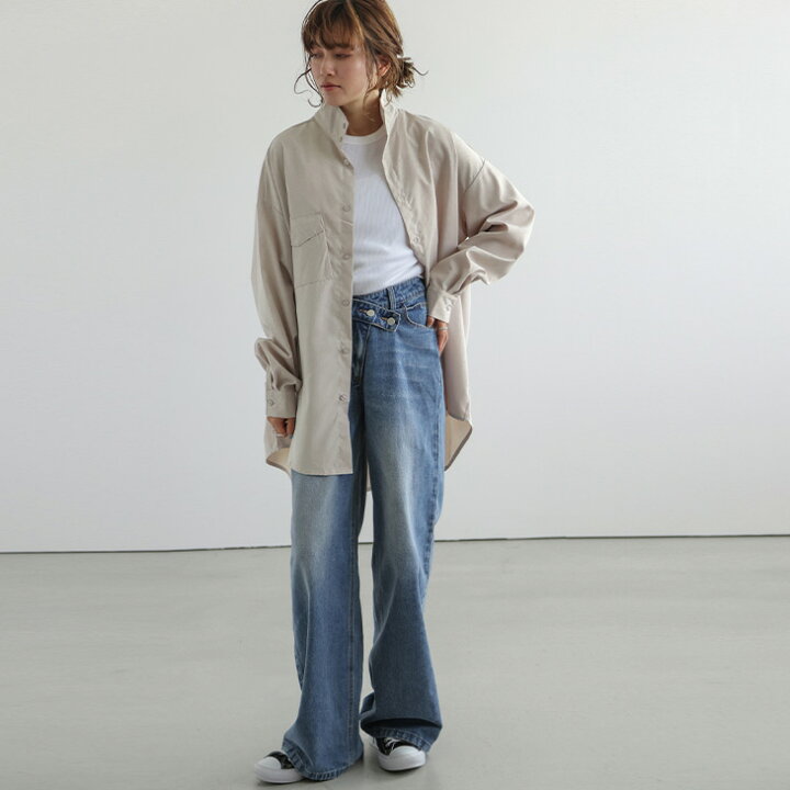 楽天市場】【半額クーポン対象】スタンドカラーシャツ オーバーシャツ  