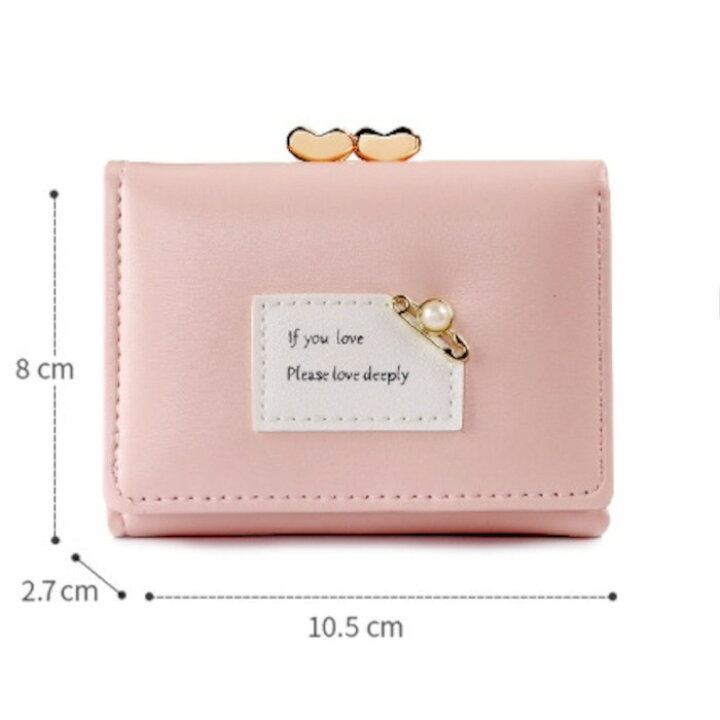 三つ折り レディース 韓国 ピンク 財布 高級感 《新品》 通販