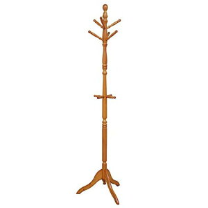 不二貿易コートハンガーハンガーラック木製幅50.8x奥行43x高さ183cmブラウン玄関収納小枝フックアンティーク調27872