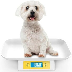 デジタルペットスケール 電子ペット体重計 15KG容量 | 1G の精度 小型犬/猫/ウサギ ペットくん 体重計 ポータブル 小型動物用 体重管理 (白)