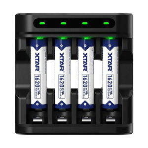 XTAR 1.5V�[�d�r 1620mWh�P4 ���`�E���d�r L4�[�d��Z�b�g 1.5H�}���[�d