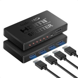 avediolinksHDMI�X�v���b�^�[1in4Out4KHDMI���z��4��ʓ����o��1����4�o��HDR3DHDCP1.4HDTV/DVD�v���[���[/�p�\�R��/Xbox�ɓK�pUSB�d���P�[�u���t��