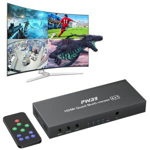 4K3D@30HZ HDMI��ʕ����� 4����1�o�� �}���`�r���[���[ ��ʕ��� ���@�\ HDMI�ؑ֊� ���z�� �V�[�����X�u���؂�ւ� ��ƁE�G���W�j�A�p DVD/�v���W�F�N�^�[/�Ď��p/�Q�[���@/ PS3/ PS4 Pro/Xbox/Fire