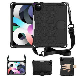 AokilForiPadAir4/Air5ケースiPadPro11(第4/3/2/1世代)用ケースiPad第10世代/iPad(A16)用背面保護ケース子供カバーペン収納ショルダーストラップと多機能ハンドストラップ付き