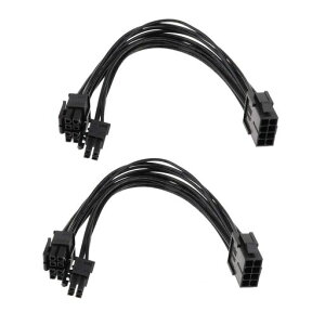 (2本セット)CPU8ピンメス-CPU8ピンATX4ピンオス電源変換アダプターマザーボード用延長ケーブル-7.9インチ(20cm)