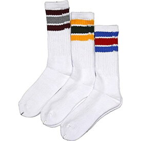 [ヘルスニット] SKATE SOCKS 3本ラインクルースケートソックス
