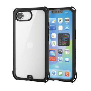 �G���R��iPhone16e�P�[�X�ϏՌ��Ռ��z��ZEROSHOCK���C�����X�[�d�Ή�MagSafe���^�������O�V�[���t�����Y�ی�X�g���b�v�z�[���t���u���b�NPM-A25SZEROFCBK