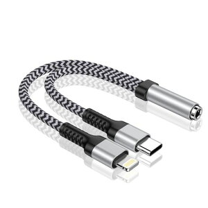 GAEF2in1Lightning&typeC�C���z���W���b�N2025�N�ŐViPhone�C���z���ϊ��A�_�v�^MFI�F��&HIFI�������ϋv���i�C�����҂ݗ��p�A�C�t�H��usbC����3.5mm�w�b�h�z���A�_�v�^�[�ϊ�