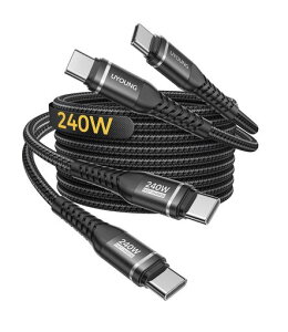 240WUSBC�P�[�u��2MTypeCtoUSBC�[�d�R�[�hPD3.1�Ή��i�C�����҂ݒ������[�d480Mbps�f�[�^�]���}���[�d�P�[�u��MacBookAir/iPadPro/iPhone17/16/15/Galaxy