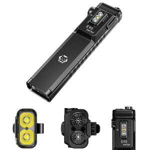 RovyVonE90USB-C�[�d��EDC�t���b�V�����C�g�A3500���[�����̃t���b�g�^�t���b�V�����C�g�ɋߐڃZ���T�[�𓋍ځA�ً}�p�|�P�b�g���C�g�͔��F�A365nm�A�ԐF�̌���g�ݍ��킹�A�_����A�E�g�h�A�c
