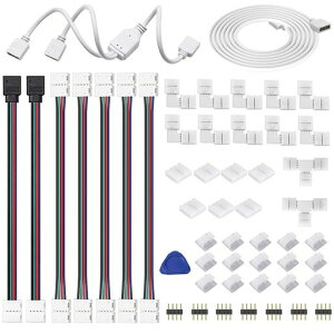 YFFSFDCLED�X�g���b�v���C�g�R�l�N�^4�s���R�l�N�^10mm���Ή�SMD5050RGB�����P�[�u��2����ڑ��P�[�u��LED�e�[�v���C�g�R�l�N�^led�e�[�v�ȒP�ڑ��ύ������ϋv�����C�g�X�g���b�v�p