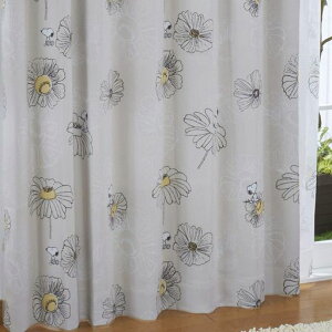 ピーナッツ(Peanuts)スヌーピーSNOOPY2級遮光遮熱カーテン2枚組フラワー幅100x135cm丈KO-1