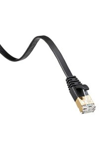 �T�����T�v���C LAN�P�[�u�� CAT7 (2m) �t���b�g �c���܂�h�~ RJ45�R�l�N�^ 10Gbps/600MHz �M�K�r�b�g �C�[�T�l�b�g�P�[�u�� �u���b�N KB-FLU7-02BK