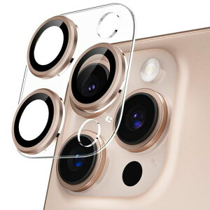 PodickカメラカバーiPhone16Pro/16ProMax用カメラフィルム透明台座全面保護9H強化ガラス傷防止レンズ保護耐衝撃アイフォン16プロ/16プロmax用カメラ保護高透過率黒縁取り露出オーバー防止