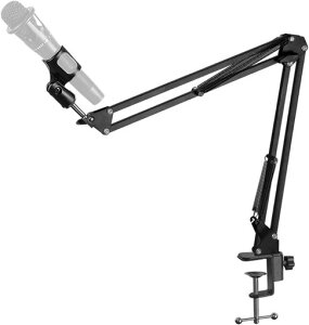 DIFEIUKIマイクスタンドデスクアーム式マイクアーム卓上マイクアームホルダー360°回転角度調節伸縮折り畳み可能コンデンサーマイク用ダイナミックマイク用収録配信実況生放送カラオケ…