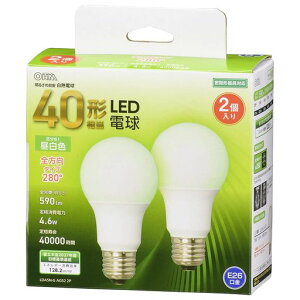 �I�[��(OHM) LED�d�� E26 40�`���� �����F �S���� 2�� �I�[���d�@ LDA5N-G AG52 2P 06-4705