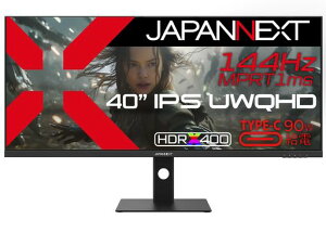 JAPANNEXT40C`Q[~Oj^[144Hz1msUWQHD3440x1440𑜓xIPSplfBXvC(HDMI/DisplayPort/Type-C//u[CgJbg/p178°)