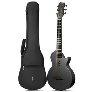 EnyaNovaGoMiniアコースティックギター・カーボン一体成型1/4サイズミニギター初心者キット、ギターケース付属(ブラックBlack)