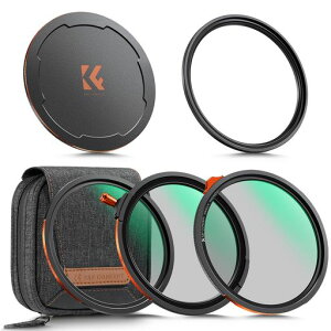 K&F CONCEPT 77mm ���C���t�B���^�[�Z�b�g True Color CPL+��ND2-32+�u���b�N�~�X�g1/4+�}�O�l�b�g���A�_�v�^�[�����O+�}�O�l�b�g�������Y�L���b�v+�t�B���^�[�P�[�X (Nano-Xcel)