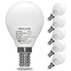 ORALUCE LED�d�� E12 ���� 40W���� �����F 6500k 5W 450lm 220�x�L�z�� �����F ���^�d�� �����Ή� �����s�� PSE�F�� 6��