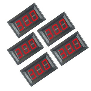 5pcs0.56DigitalVoltmeterDC5-120VDC5Vto120vDigitalVoltmeterVoltagePanelMeterfor12V24V96V(red)