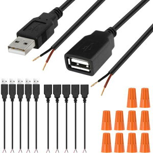 XiatiaosannUSB�P�[�u��5V�d����USB�R�l�N�^���X�I�X�����P�[�u��USB����[�q2�s���[�d��v���O���C��Arduino�p��LED�p�A5��USB�I�X+5��USB���X�A10��