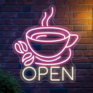 �R�[�q�[�J�b�v�I�[�v��LED�l�I���T�C�� �r�W�l�X�E�H�[���f�R���[�V����Coffee Open�l�I���� �l�I���R�[�q�[�T�C�� �R�[�q�[ �o�[�̕Ǒ��� �J�t�F���X�g���� �L�b�`�� �V���b�v�E�B���h�E�c