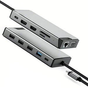 12-in-1USBC�h�b�L���O�X�e�[�V�����A�g���v���f�B�X�v���C4K@60HzHDMI/VGA�AUSB�|�[�g4�A�M�K�r�b�gLAN�A100WPD�[�d�ASD/TF�J�[�h���[�_�[�A�m�[�gPC�Ή�