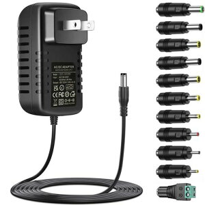 汎用12V3AACアダプターDC12Vパワーサプライー1A2A3A対応11種変換ジャックLEDテープライト・監視カメラ・モニターなお給電用dc12v電源アダプター充電器交換用インバーター変換アダプター12VAC-DC…
