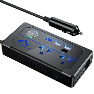 �J�[�C���o�[�^�[�V�K�[�\�P�b�g�R���Z���g200WDC12V��AC100V�ɕϊ�USB3�|�[�gQC3.0USB�}���[�dAC100V�d��2��TYP-C�T�|�[�g�C�������g�ԍڗp�C���o�[�^�[