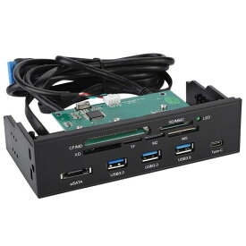 Fosa 5.25インチ 多機能内蔵カードリーダー ダッシュボードPCフロントパネルとUSB 3.1 3.0ポート+ SD/MS/XD / M2 / MSO カード読み取り装置