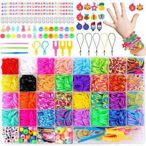 織機ブレスレット作成キット40/24グリッドスーツ子供のおもちゃカラフルな虹ゴムバンドブレスレットセット織機バンドキットDIY手作りネックレスブレスレット手作りアクセサリー(A)