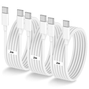 USB C �P�[�u���y2m+2m+2m 3�{�z3�{�Z�b�g PD�Ή� 60W �}���[�d �^�C�vc �P�[�u�� ���ϋv�� �f���h�~ �f���o�͕s�� USB Type C to Type C ���[�Ԃ� for iPhone 16/15 Pro/Plus/Pro