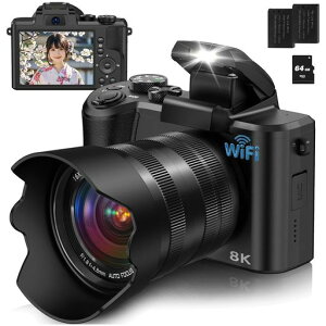 YOODEE8KWIFI�f�W�^���J�����X�}�z�ɑ����f�W�J��8800����f�^�b�`�X�N���[���f���A�������Y4800��CMOS�Z���T�[64GBMicroSD�J�[�h�t��6����Ԃ�␳�I�[�g�t�H�[�J�X16X�Y�[���o�b�e���[2�t��