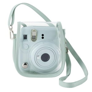 �G���R�� �`�F�L instax mini12 ��p�J�����P�[�X �ی�J�o�[ �N���A�^�C�v �y�P�[�X�t���b�v���߂��邾���ŎB�e�\�z ����ق��肩���� �X�g���b�v�t�� �O���[�� IC-CCM12GN