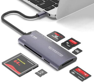 �������J�[�h���[�_�[6in1 USB-C SD/TF(Micro SD)/MS/XD/CF�J�[�h���[�_�[�A�_�v�^�[ �������[ �J�[�h���[�_�[ OTG�Ή� �o�����]�� ���� for iPhone17 16 15, MacBook Pro/Air